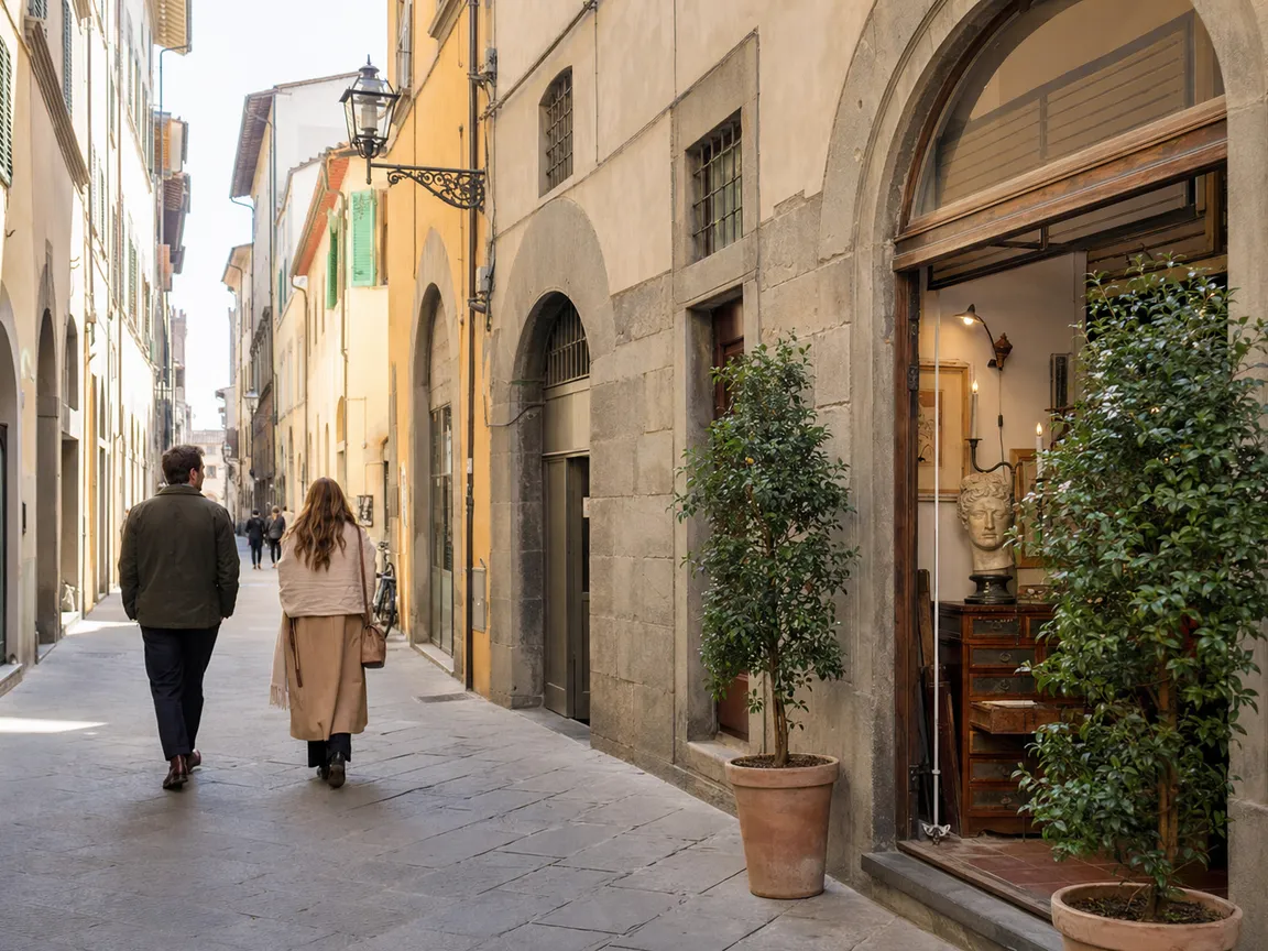 Una strada dell'Oltrarno vicino al B&B